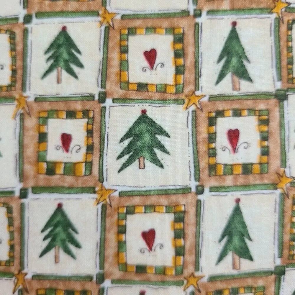 Vintage Christmas Holiday Accent Pillow Handmade Machine Stitch Christmas Fabric